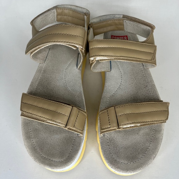 camper sandals women size 41 US 10 Beige Synthetic Ankle Strap Platform - Picture 9 of 16